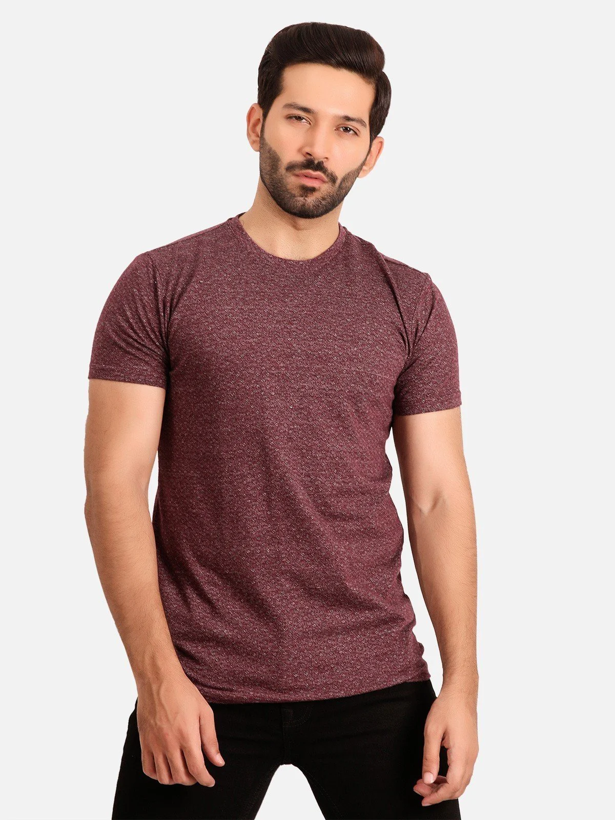 Men's Burgundy Graphic Tee - EMTGT20-007 - Image 4
