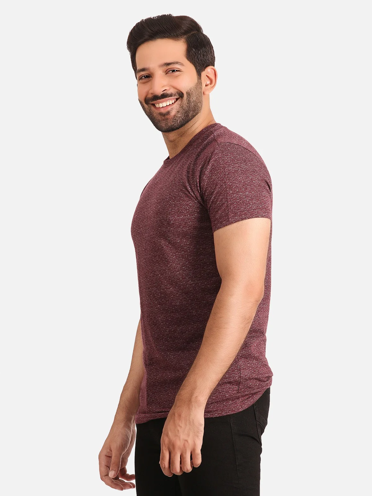 Men's Burgundy Graphic Tee - EMTGT20-007 - Image 5