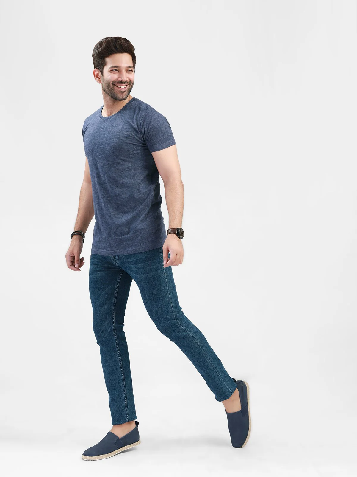 Men's Indigo Blue Graphic Tee - EMTGT20-008