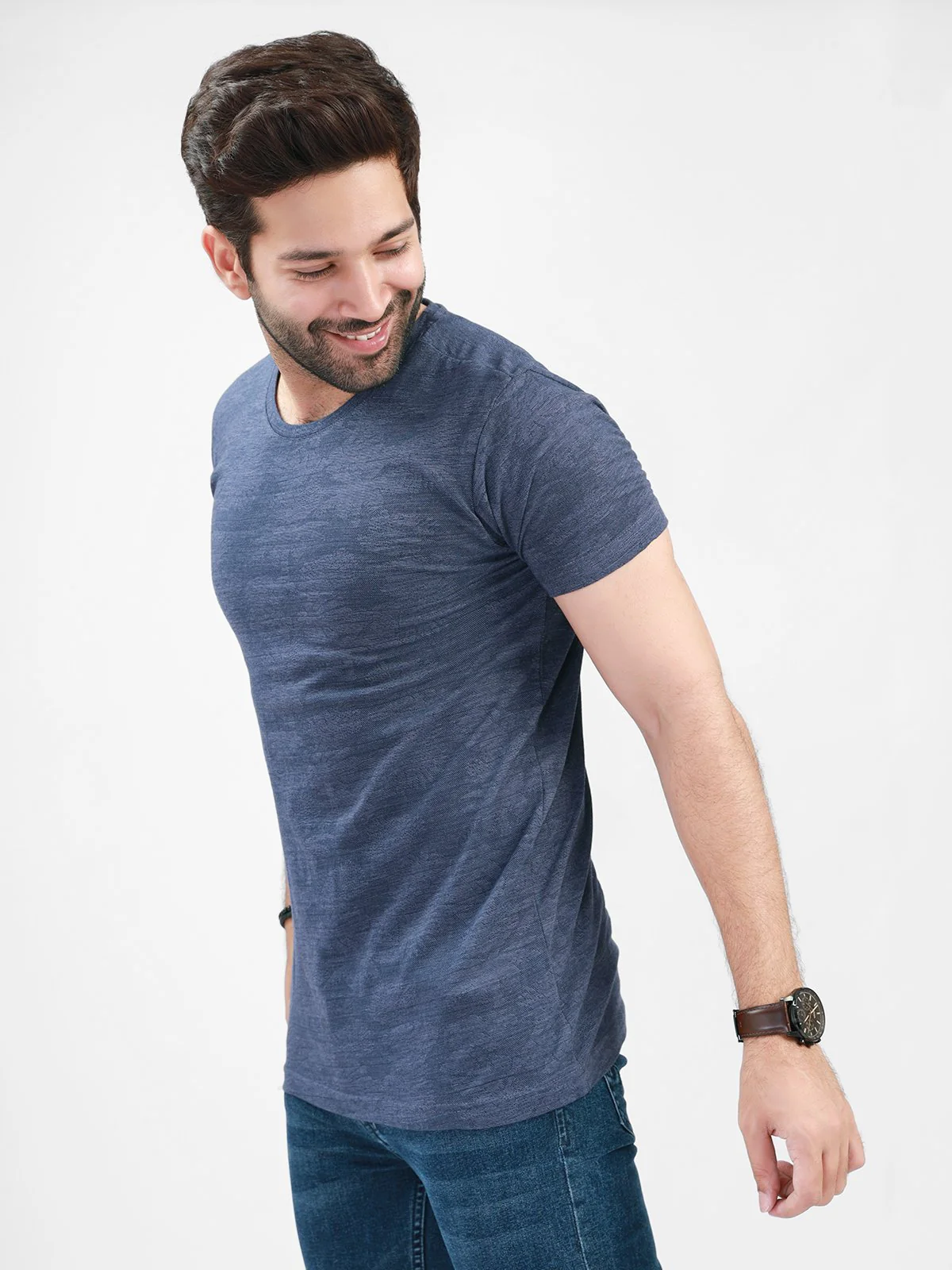 Men's Indigo Blue Graphic Tee - EMTGT20-008 - Image 2