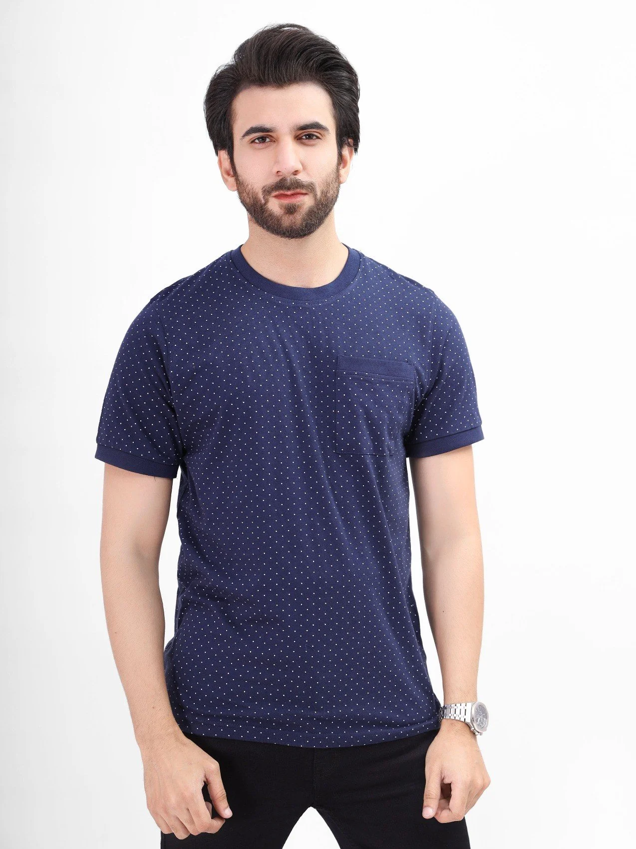 Men's Navy Graphic Tee - EMTGT21-003 - Image 5