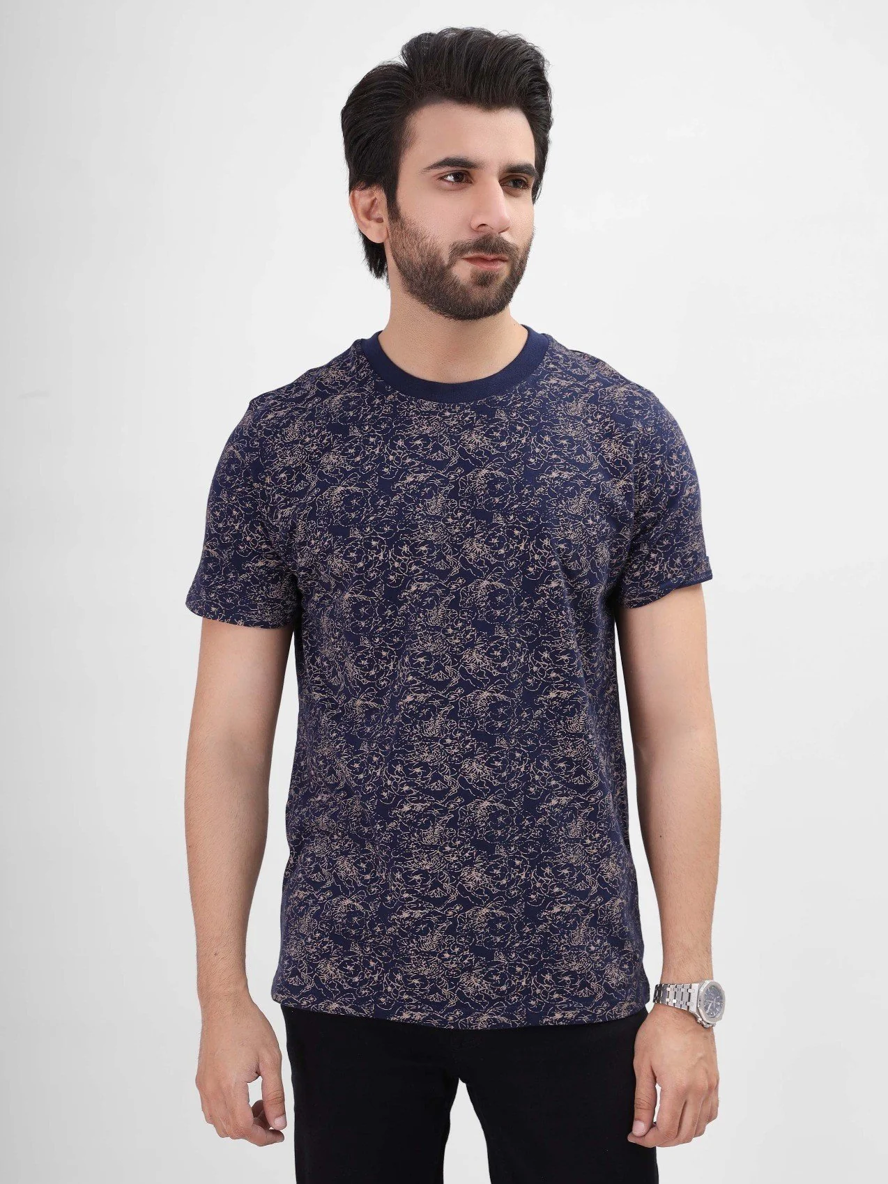 Men's Navy Graphic Tee - EMTGT21-004 - Image 3