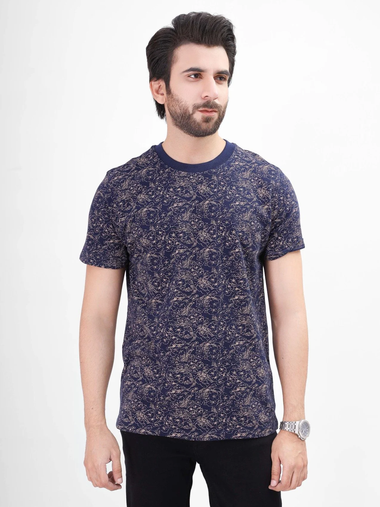 Men's Navy Graphic Tee - EMTGT21-004 - Image 5