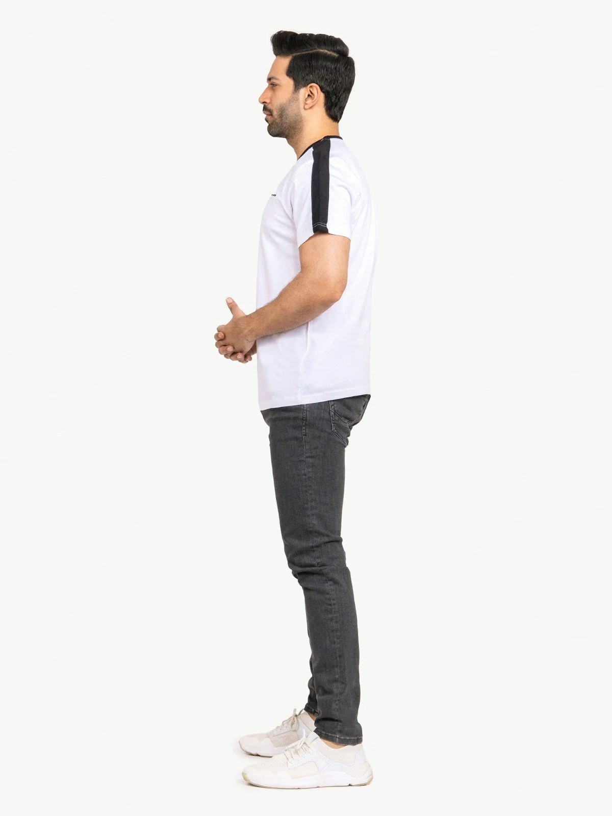 Men's White & Black Graphic Tee - EMTGT21-008 - Image 4