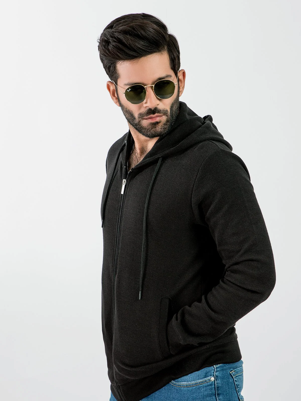 Men's Black Hoodie - EMTH20-004 - Image 2