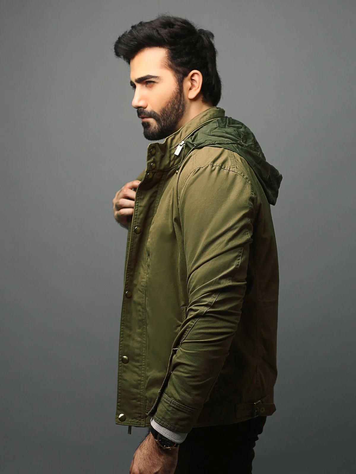 Men's Olive Jacket - EMTJ18-009 - Image 3