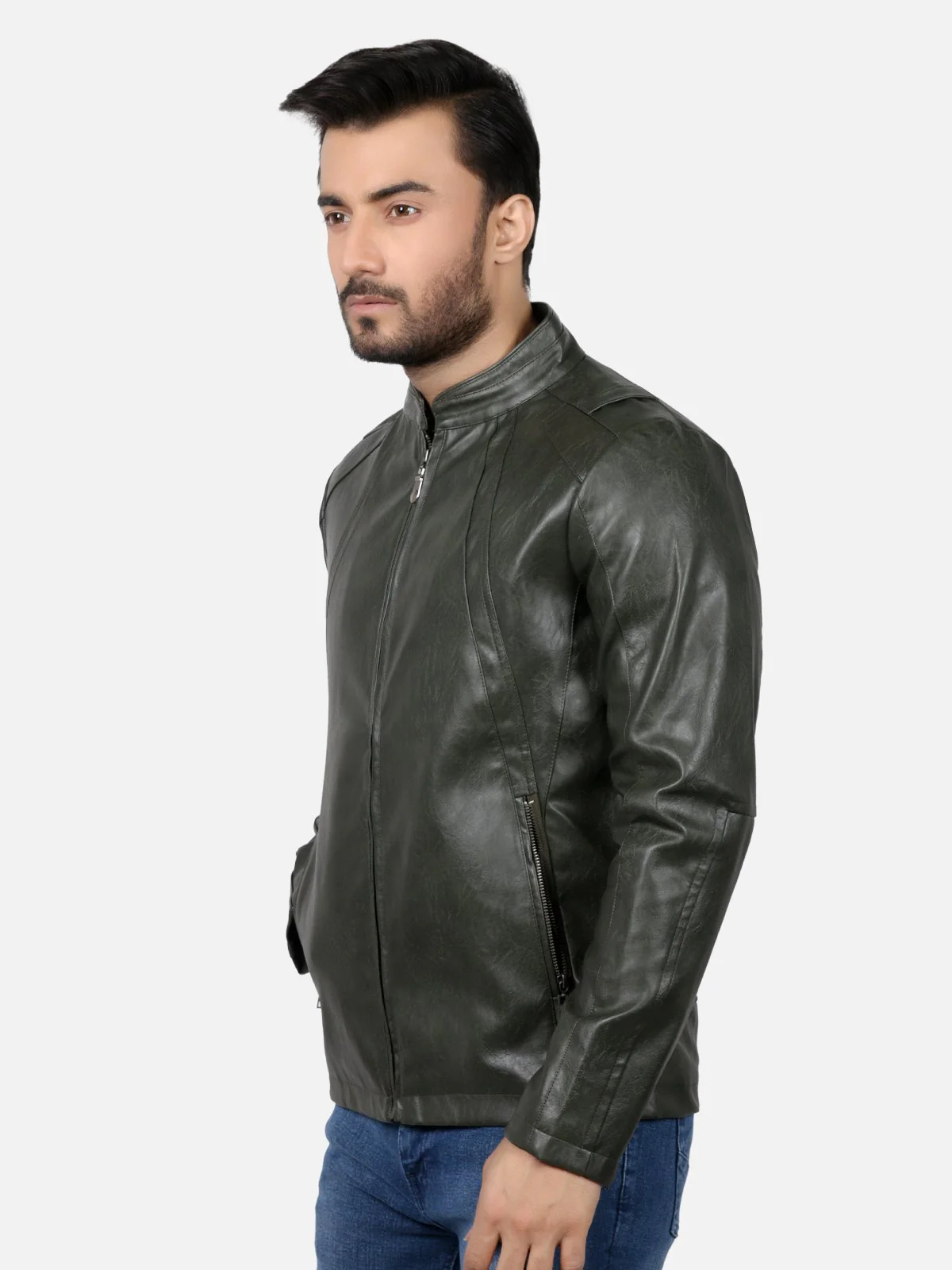 Men's Bottle Green Jacket - EMTJ18-014 - Image 3