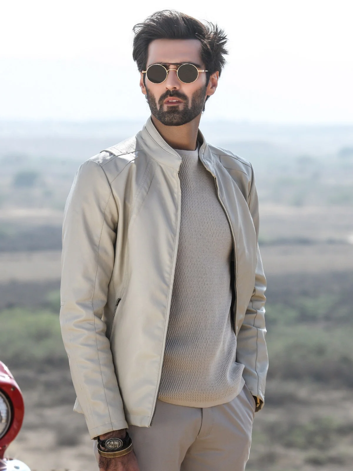 Men's Beige Jacket - EMTJ18-015 - Image 2