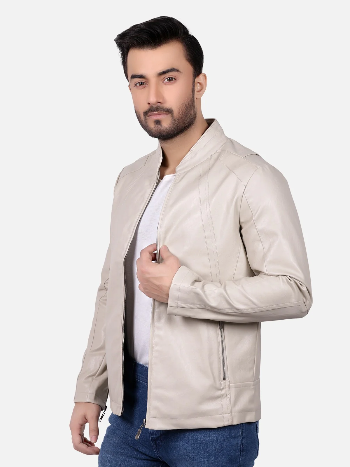 Men's Beige Jacket - EMTJ18-015 - Image 3
