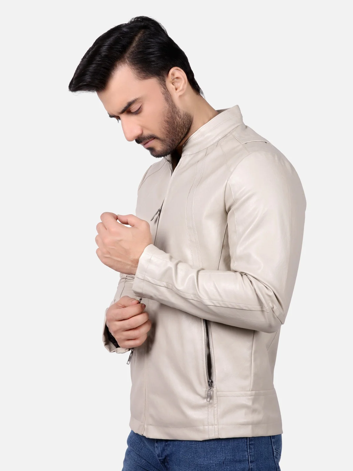 Men's Beige Jacket - EMTJ18-015 - Image 4