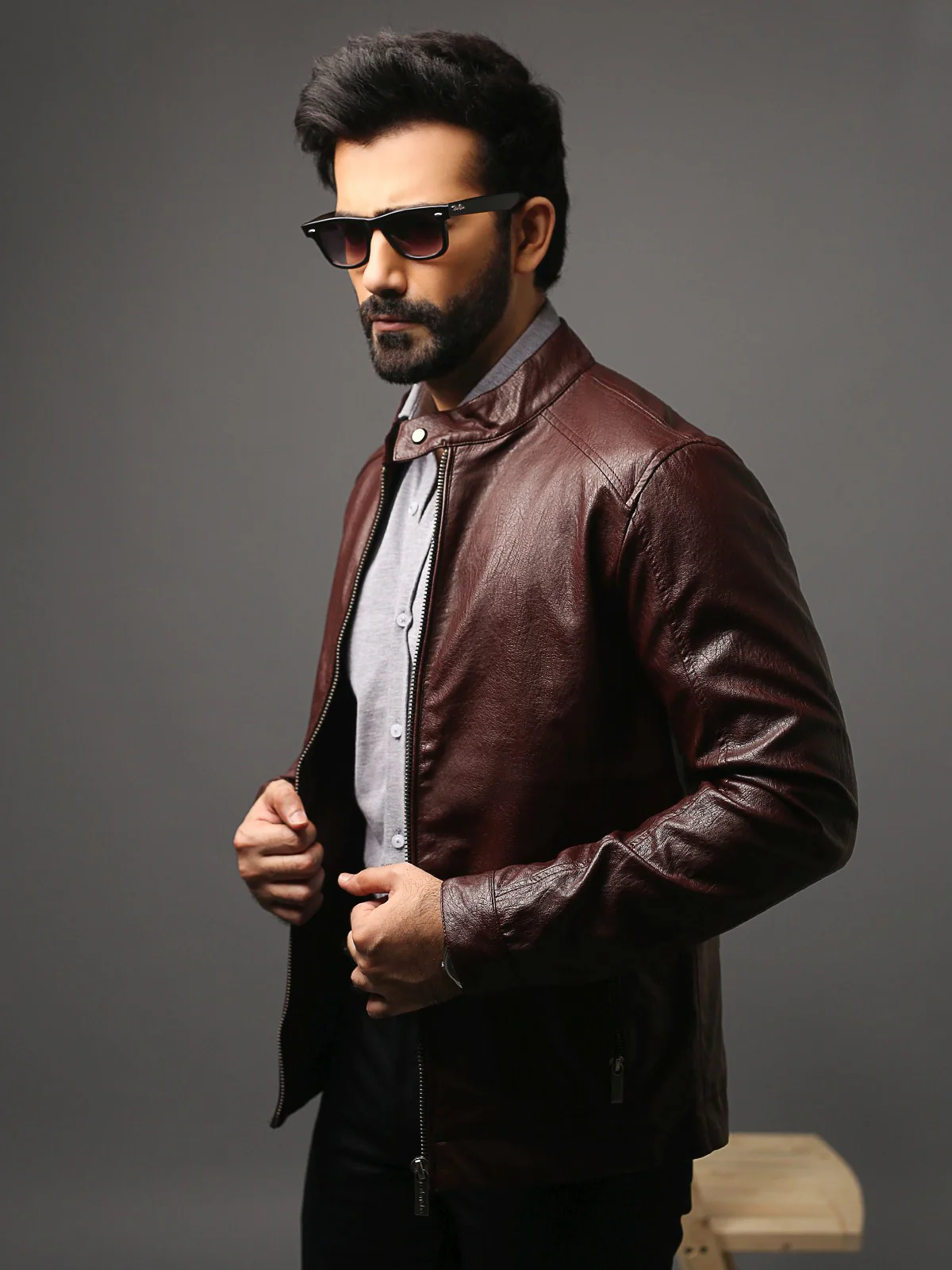 Men's Burgundy Jacket - EMTJ18-017 - Image 2