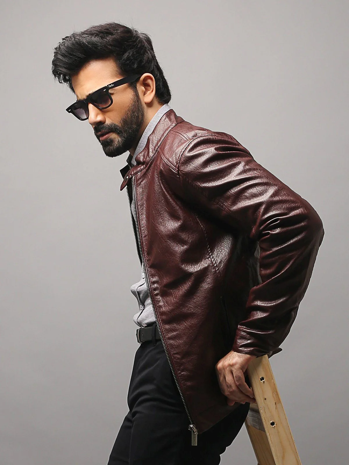 Men's Burgundy Jacket - EMTJ18-017 - Image 3