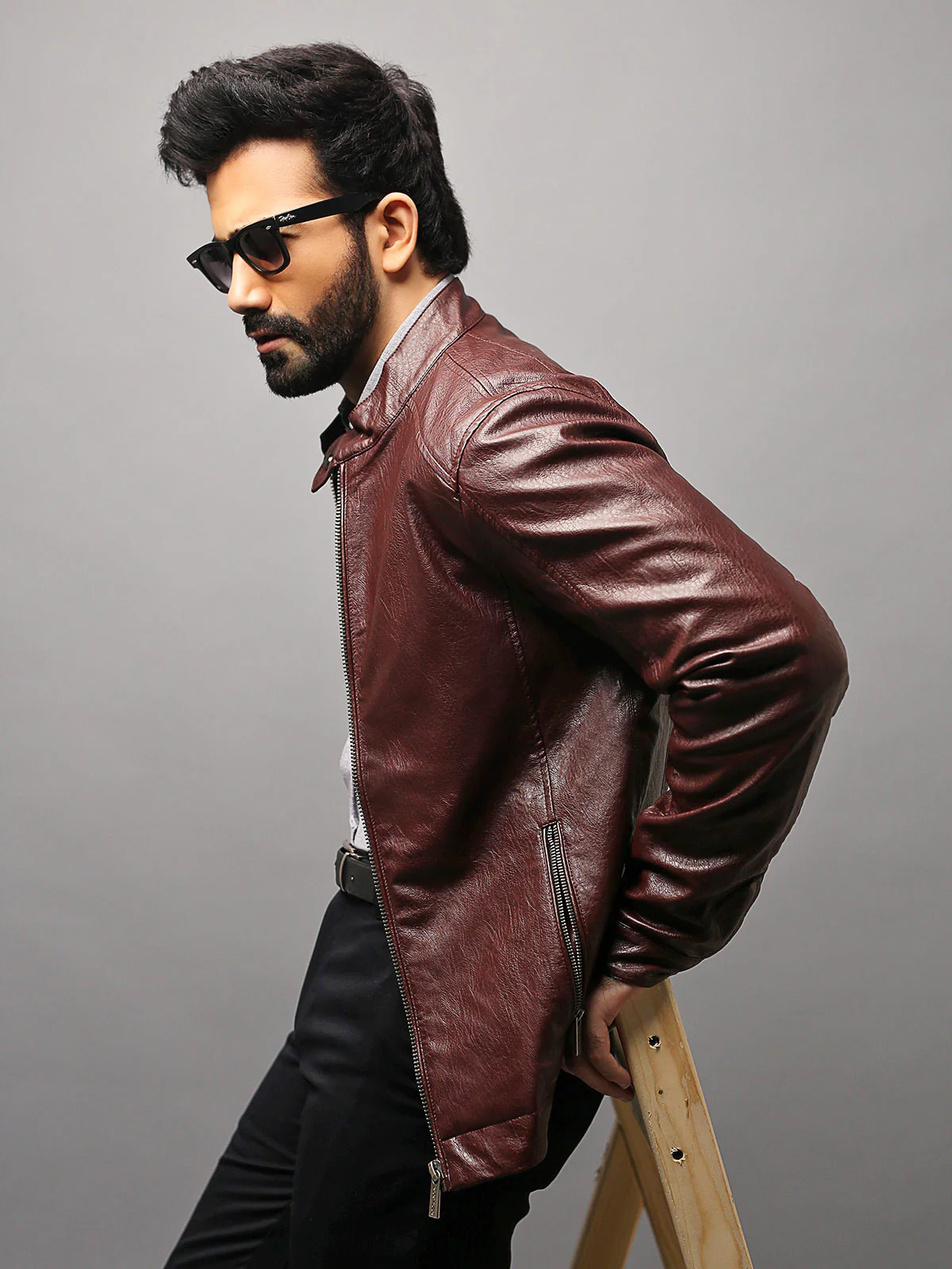 Men's Burgundy Jacket - EMTJ18-017 - Image 4
