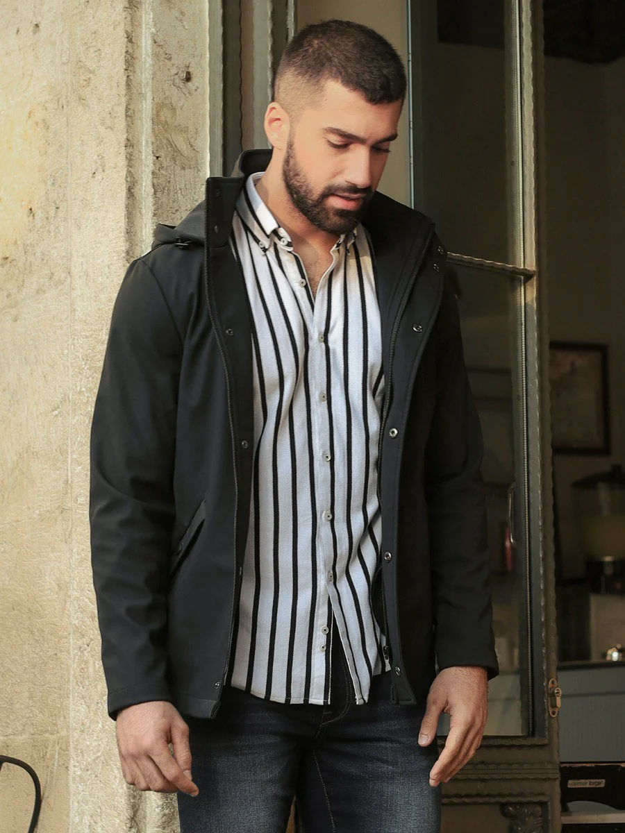 Men's Black Hoodie - EMTJH20-011 - Image 3