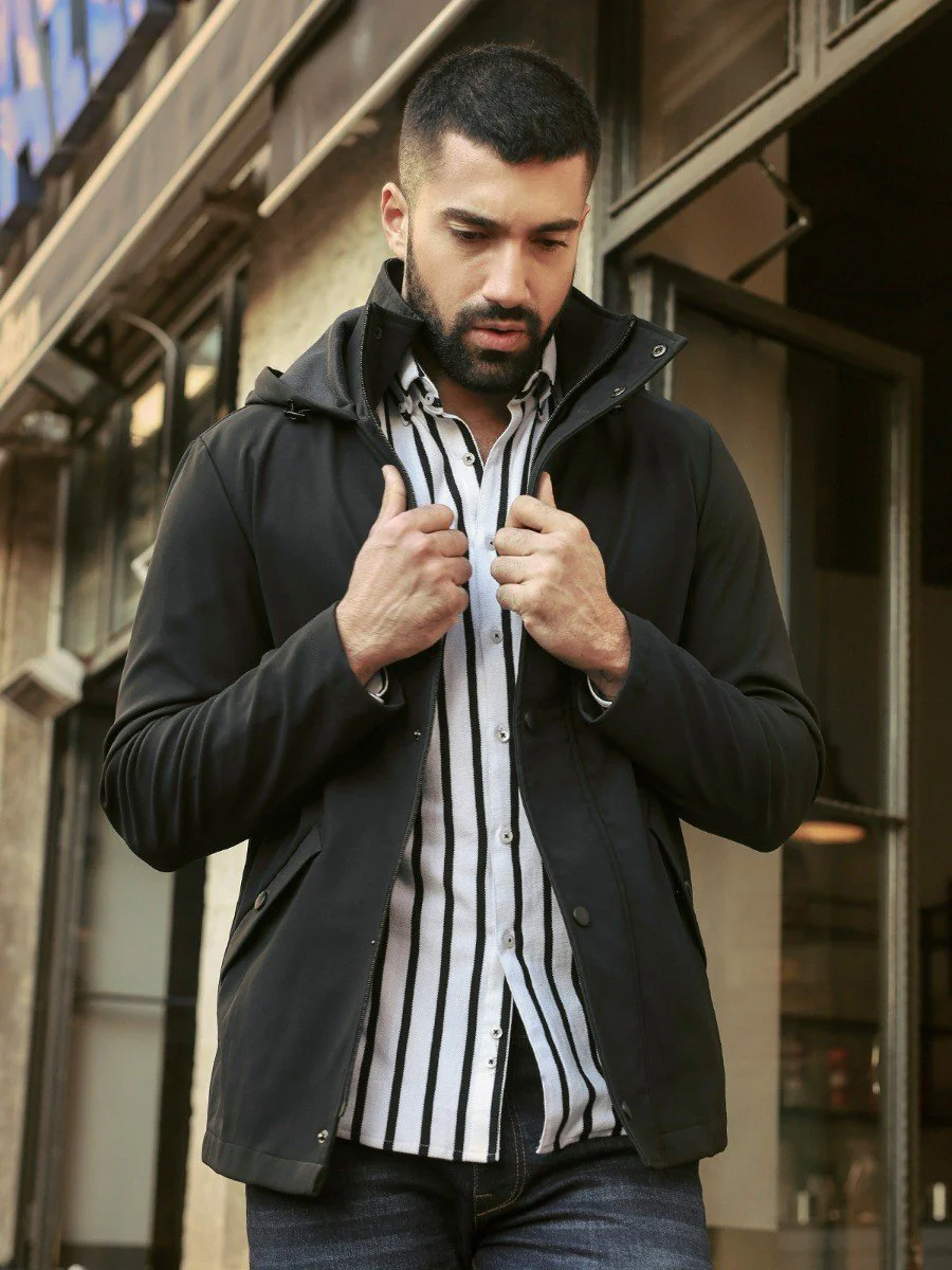 Men's Black Hoodie - EMTJH20-011 - Image 4