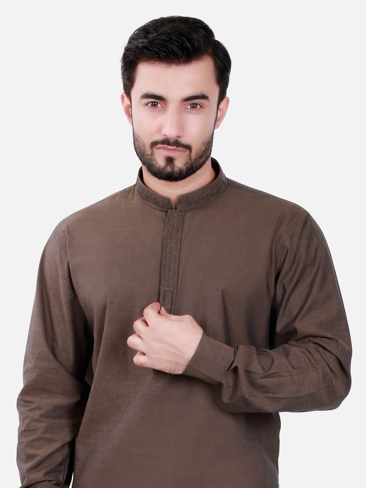 Men's Olive Kurta - EMTK16S-9298 - Image 2