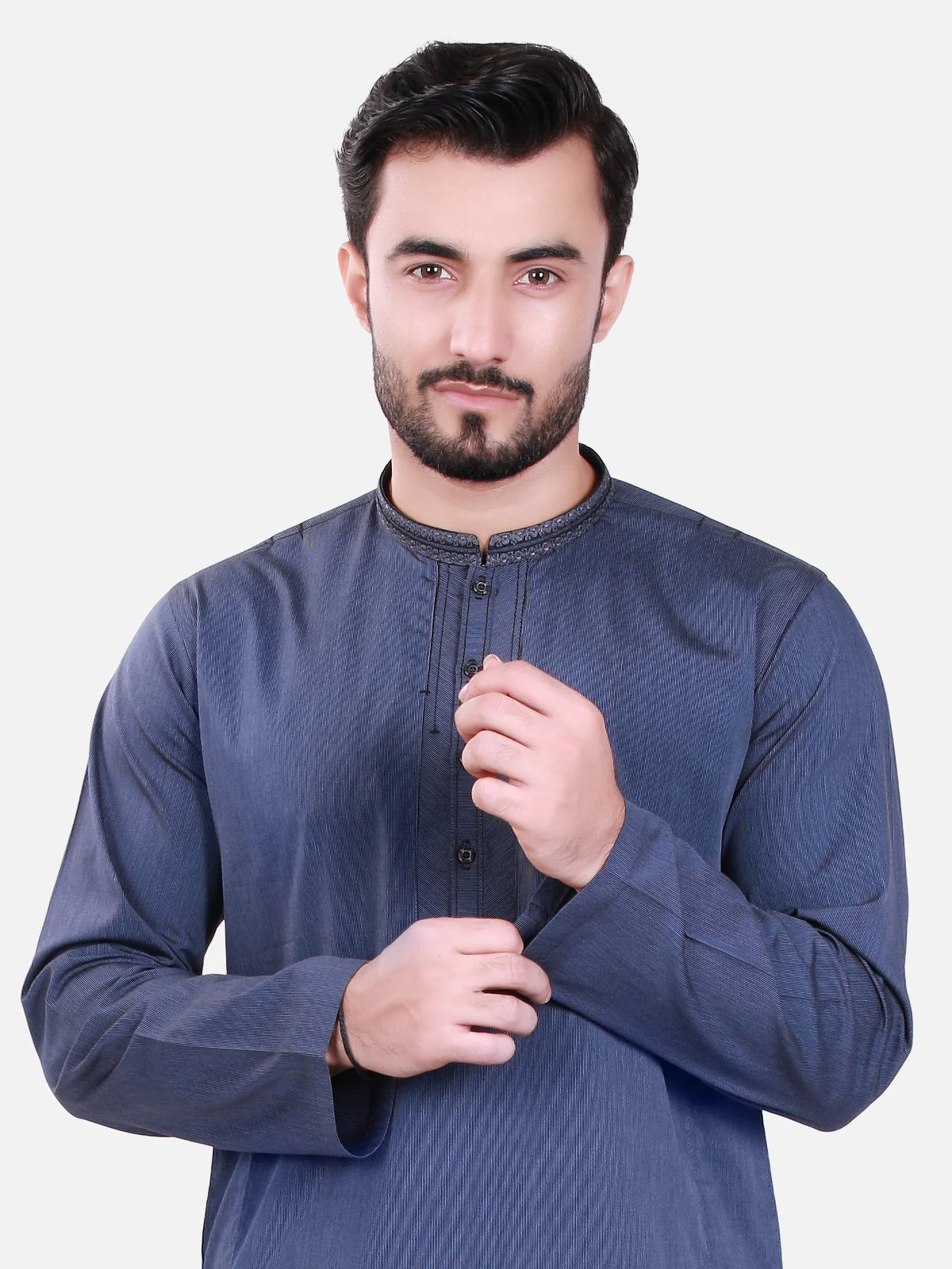 Men's Blue Kurta - EMTK17S-9400 - Image 2
