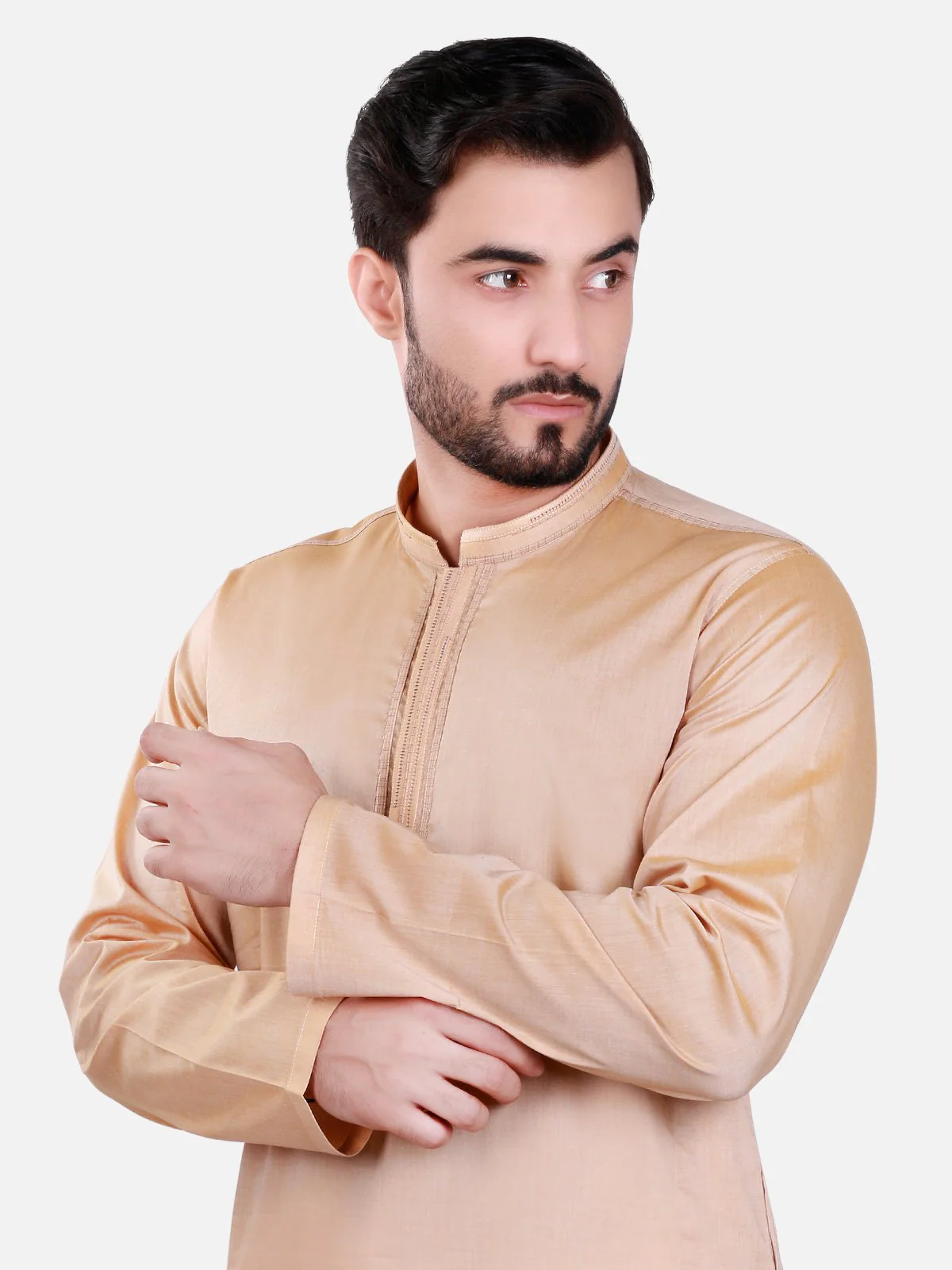 Men's Golden Kurta - EMTK17S-9411 - Image 2