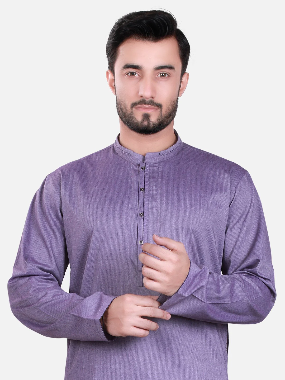 Men's Purple Kurta - EMTK17S-9434 - Image 2