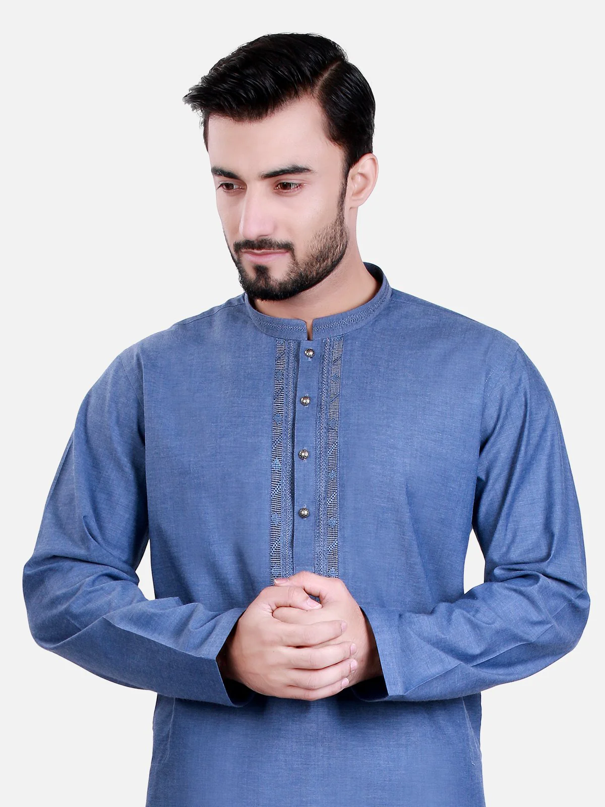 Men's Blue Kurta - EMTK17S-9438 - Image 2