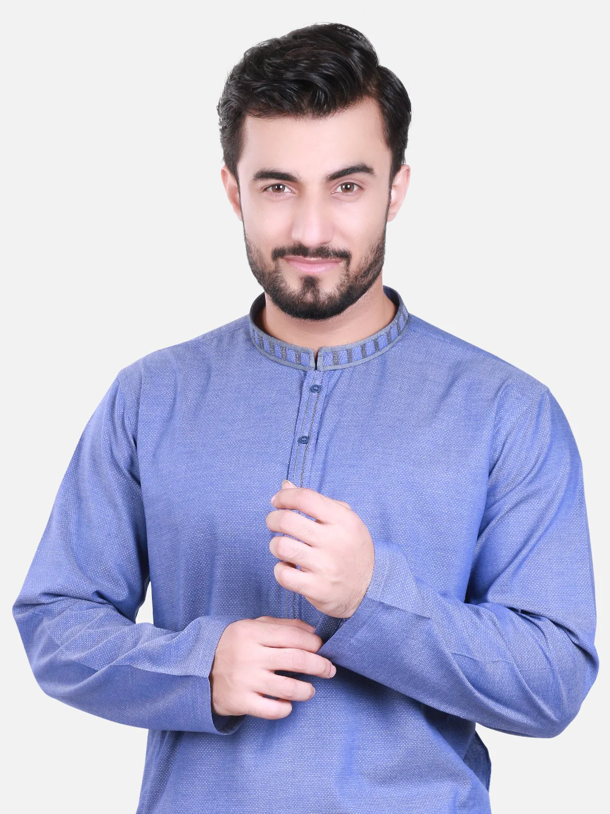 Men's Blue Kurta - EMTK17S-9441 - Image 2