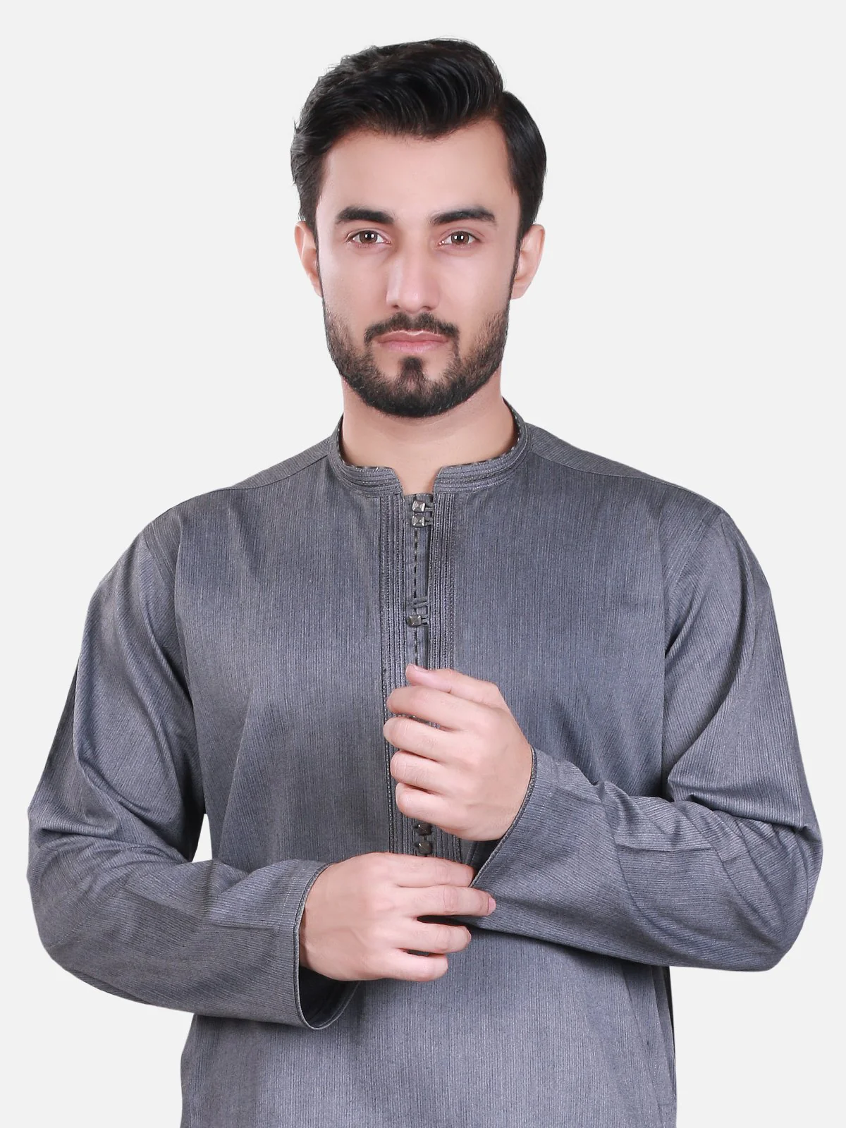 Men's Grey Kurta - EMTK17S-9447 - Image 2