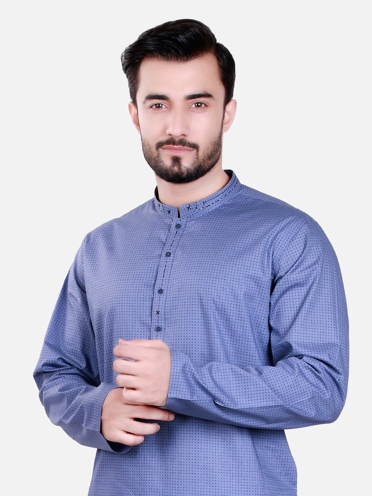 Men's Blue Kurta - EMTK17S-9453 - Image 2