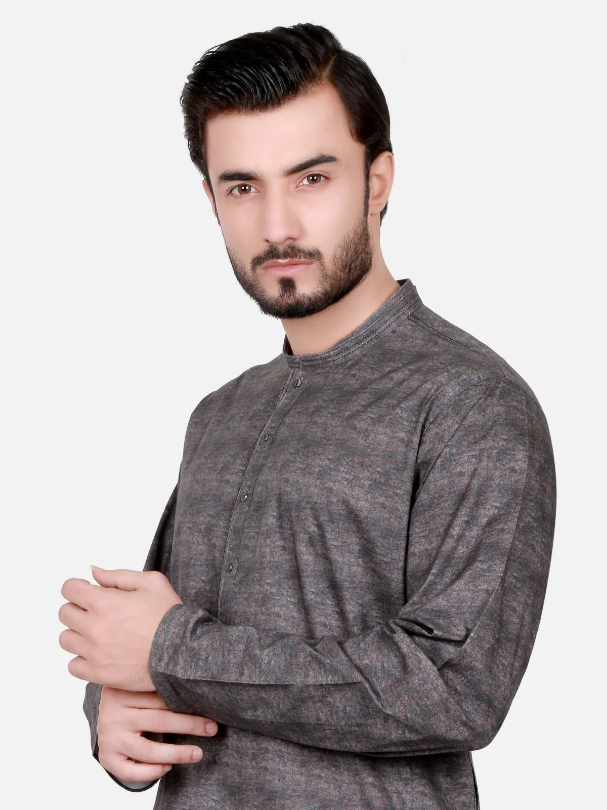 Men's Grey Kurta - EMTK17S-9481 - Image 2
