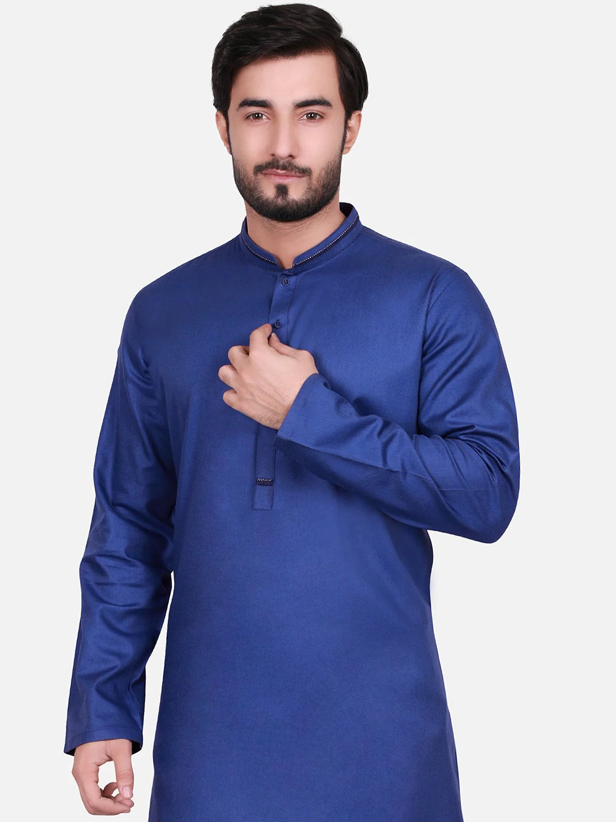 Men's Blue Kurta - EMTK17W-9459 - Image 2