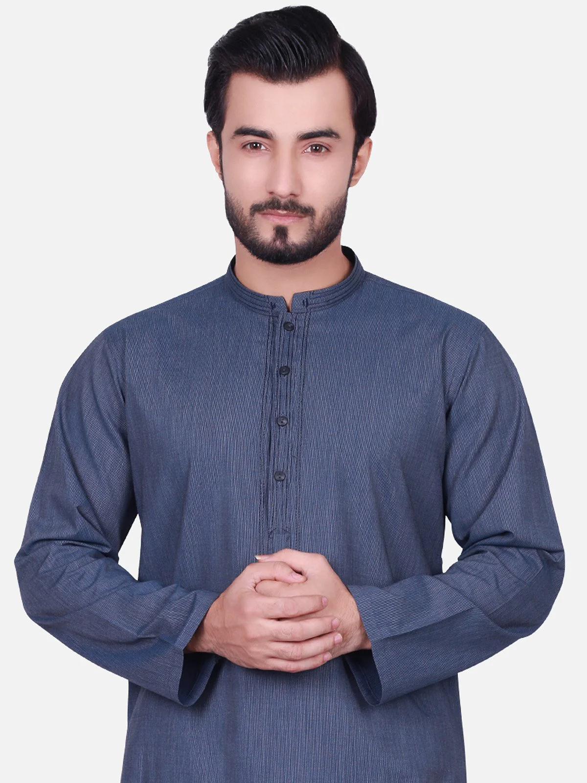 Men's Blue Kurta - EMTK17W-9472 - Image 2