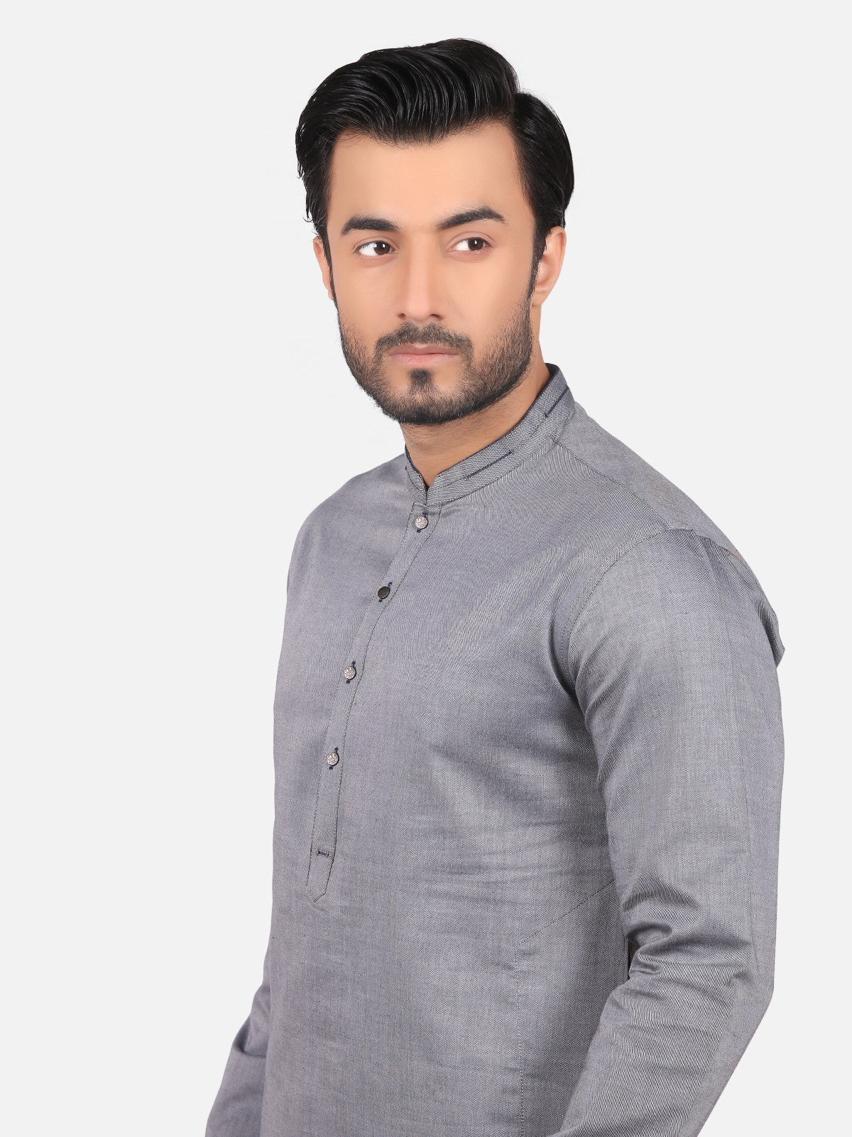 Men's Grey Kurta - EMTK18-009 - Image 2