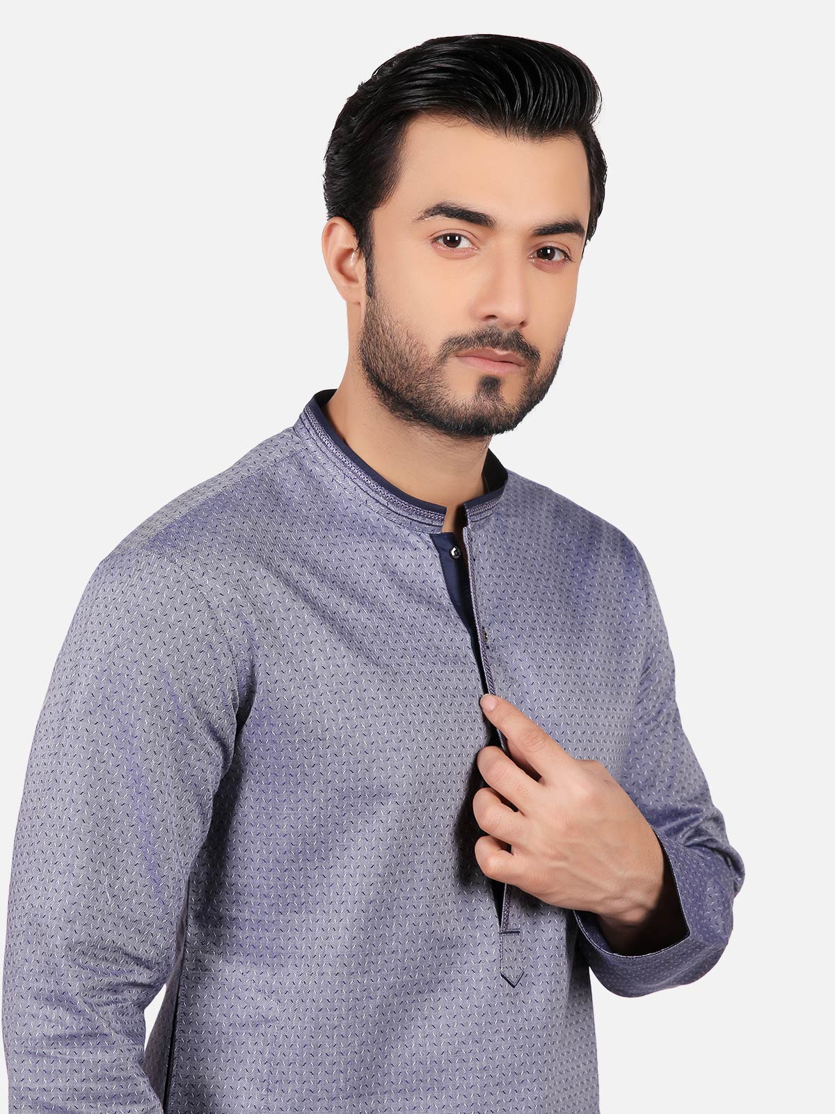 Men's Blue Kurta - EMTK18-010 - Image 2