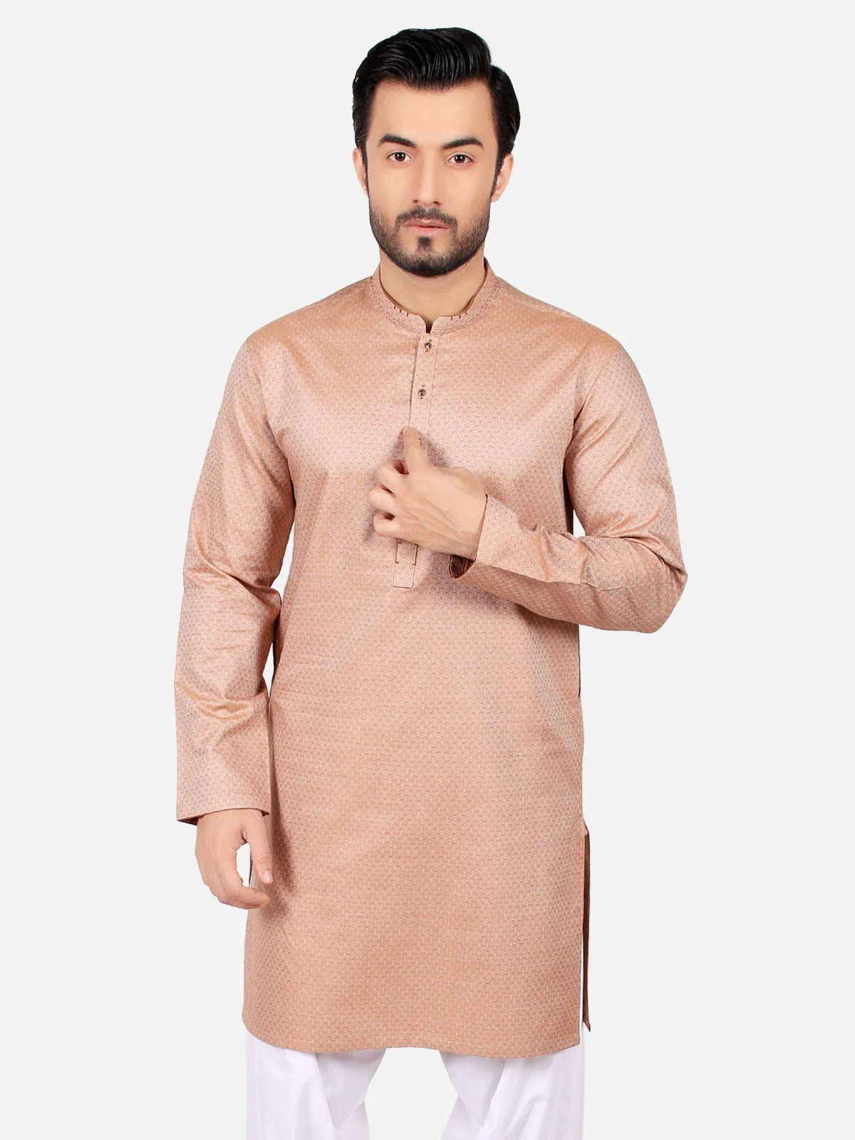 Men's Light Brown Kurta - EMTK18-011 - Image 2
