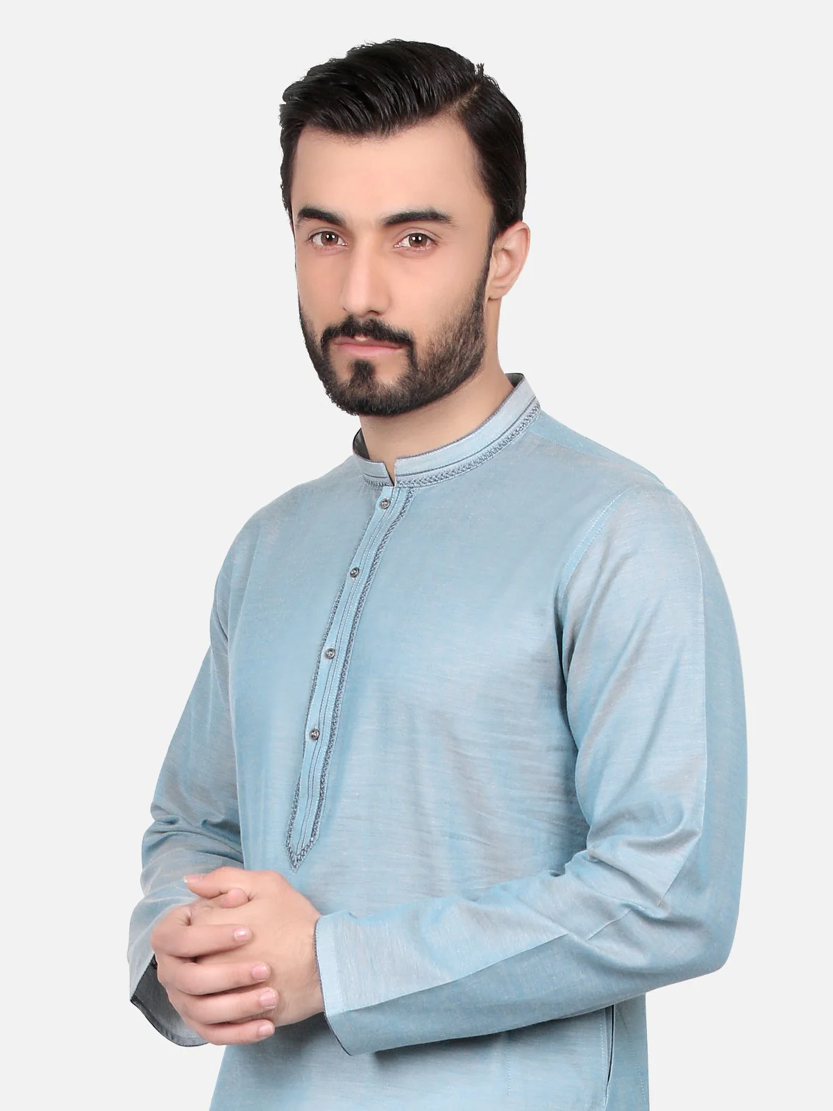 Men's Sea Green Kurta - EMTK18S-9475 - Image 2