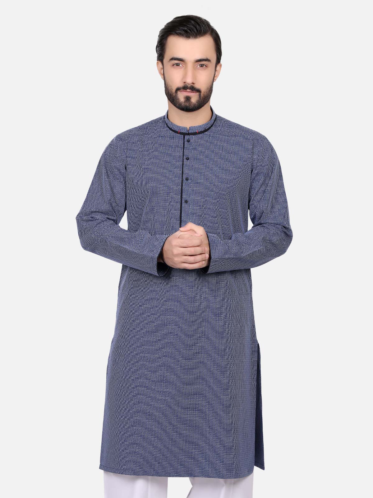 Men's Blue Kurta - EMTK18S-9501 - Image 3