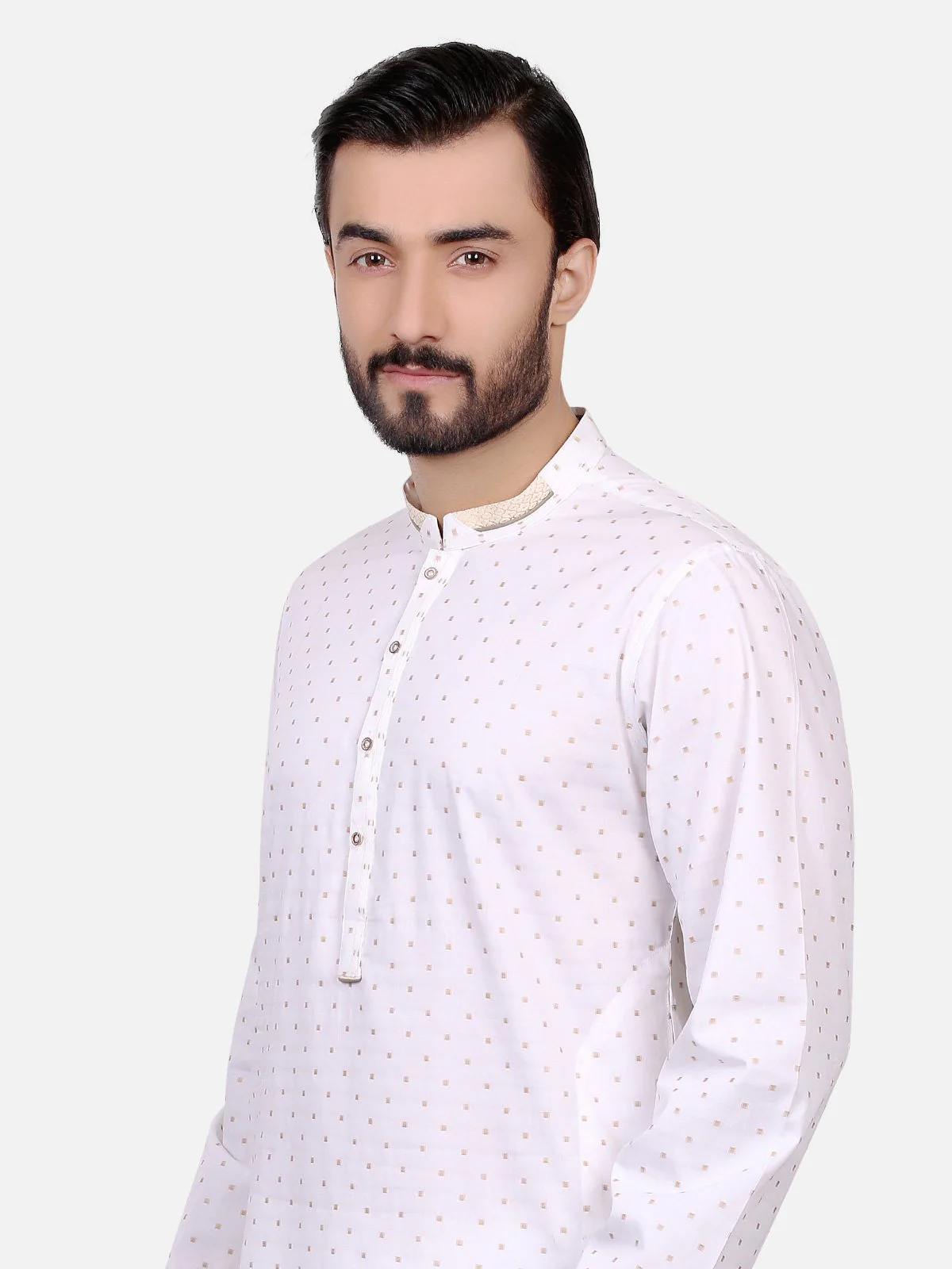 Men's Off White Kurta - EMTK18S-9512 - Image 2