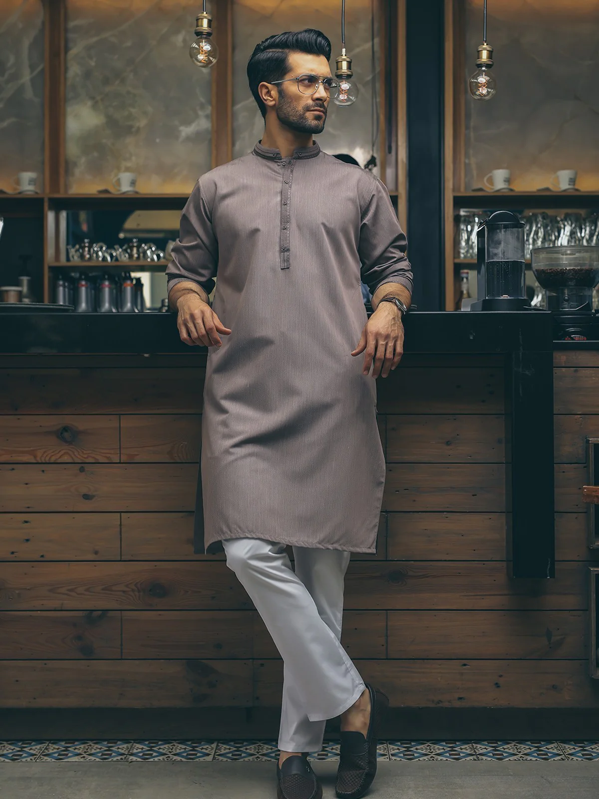 Men's Coffee Kurta - EMTK18S-9551 - Image 3