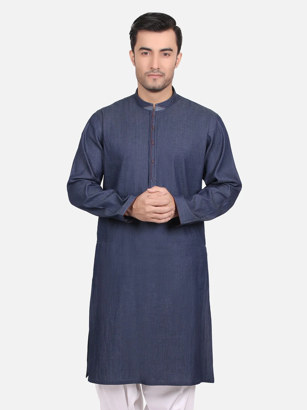 Men's Blue Kurta - EMTK18S-9581 - Image 3