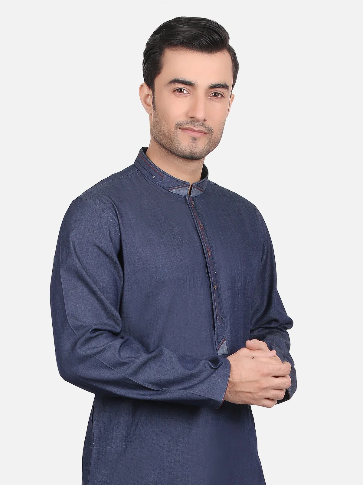 Men's Blue Kurta - EMTK18S-9581 - Image 4