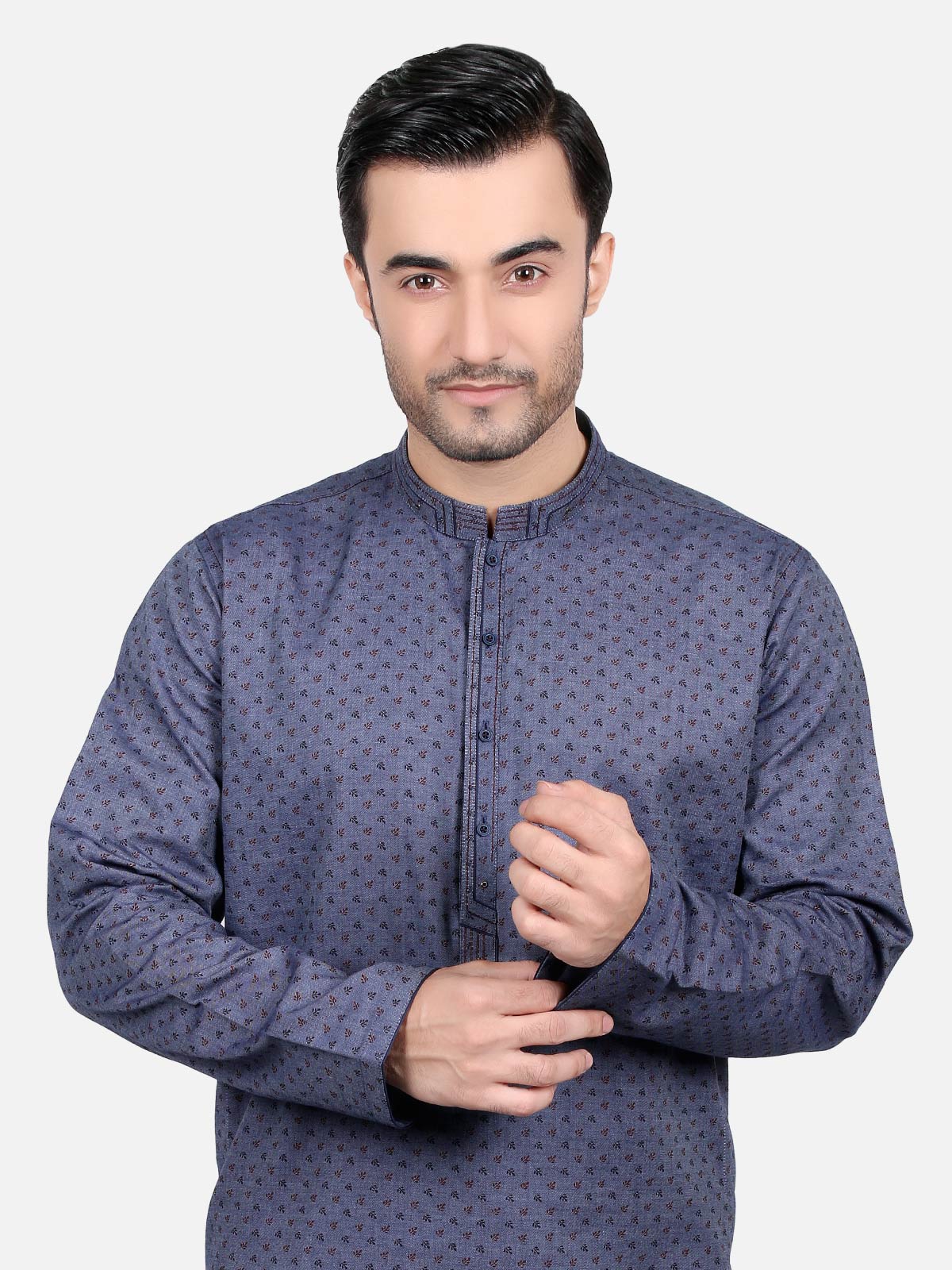 Men's Blue Kurta - EMTK18S-9607 - Image 2