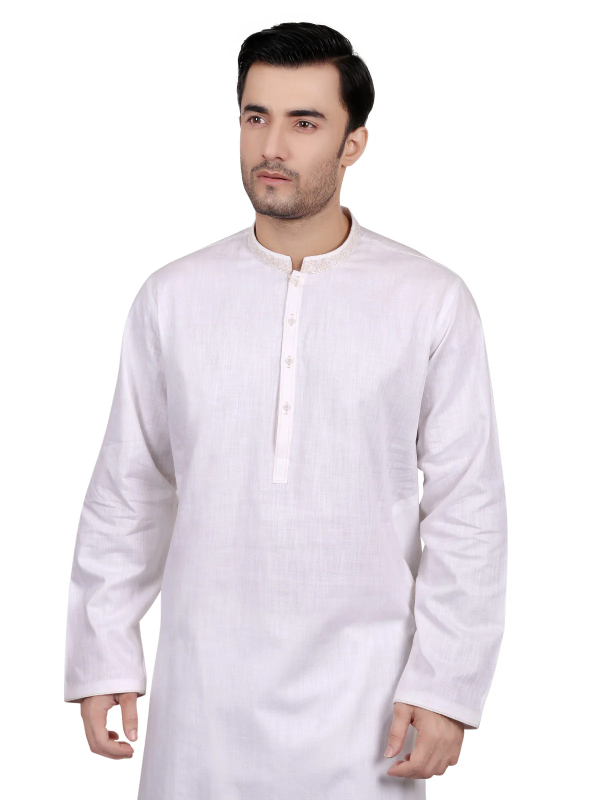 Men's Off White Kurta - EMTK18S-9612 - Image 4