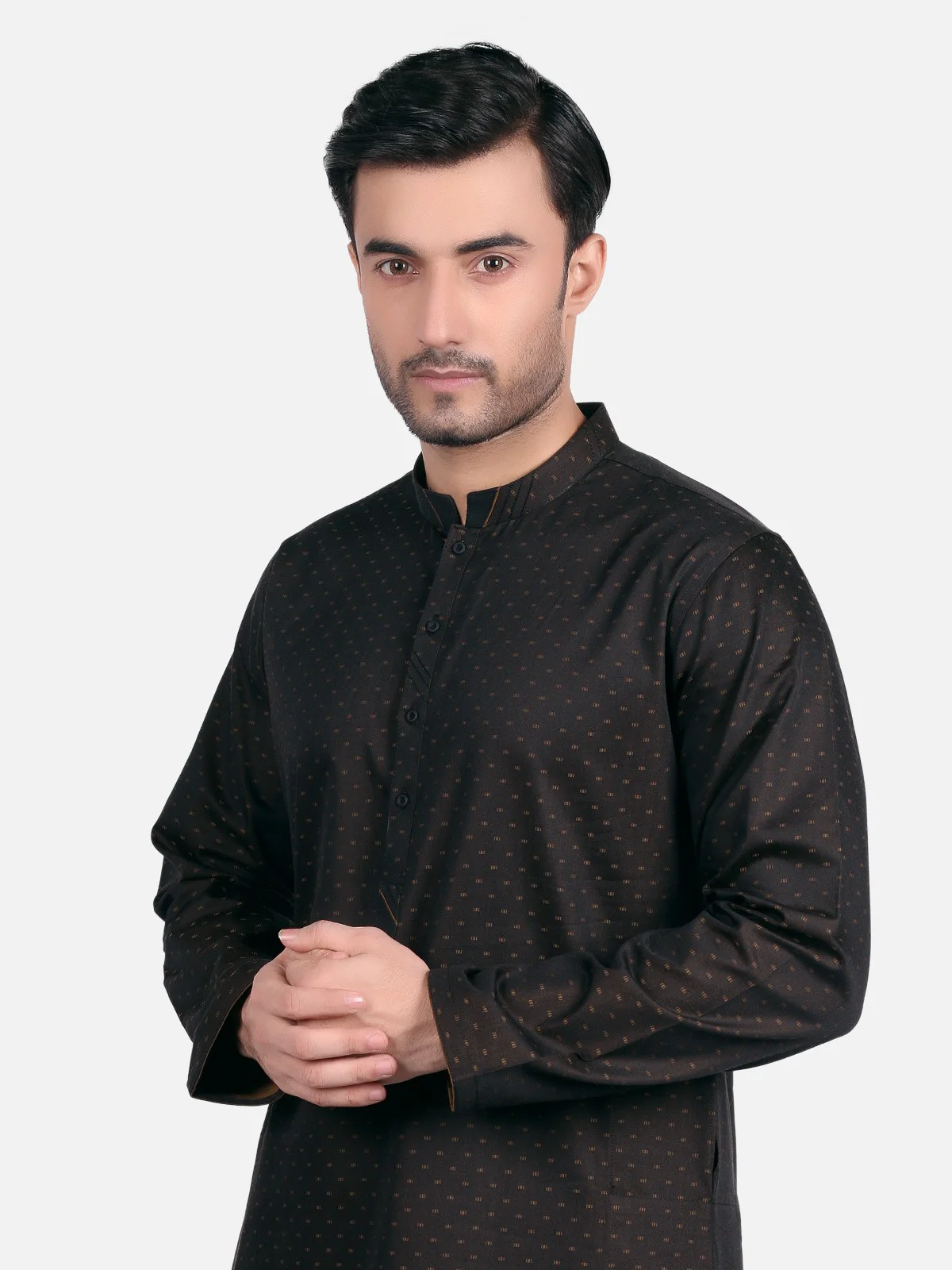 Men's Brown Kurta - EMTK18S-9616 - Image 2