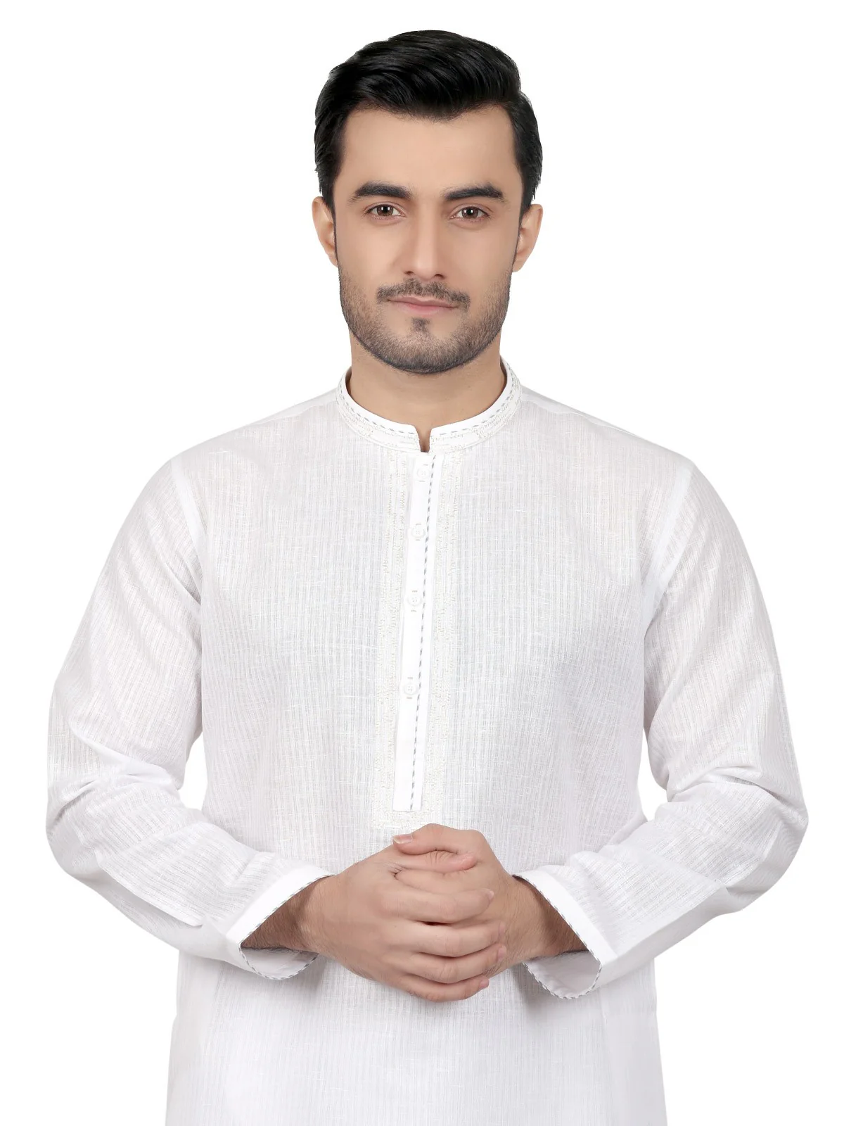 Men's Off White Kurta - EMTK18S-9626 - Image 2