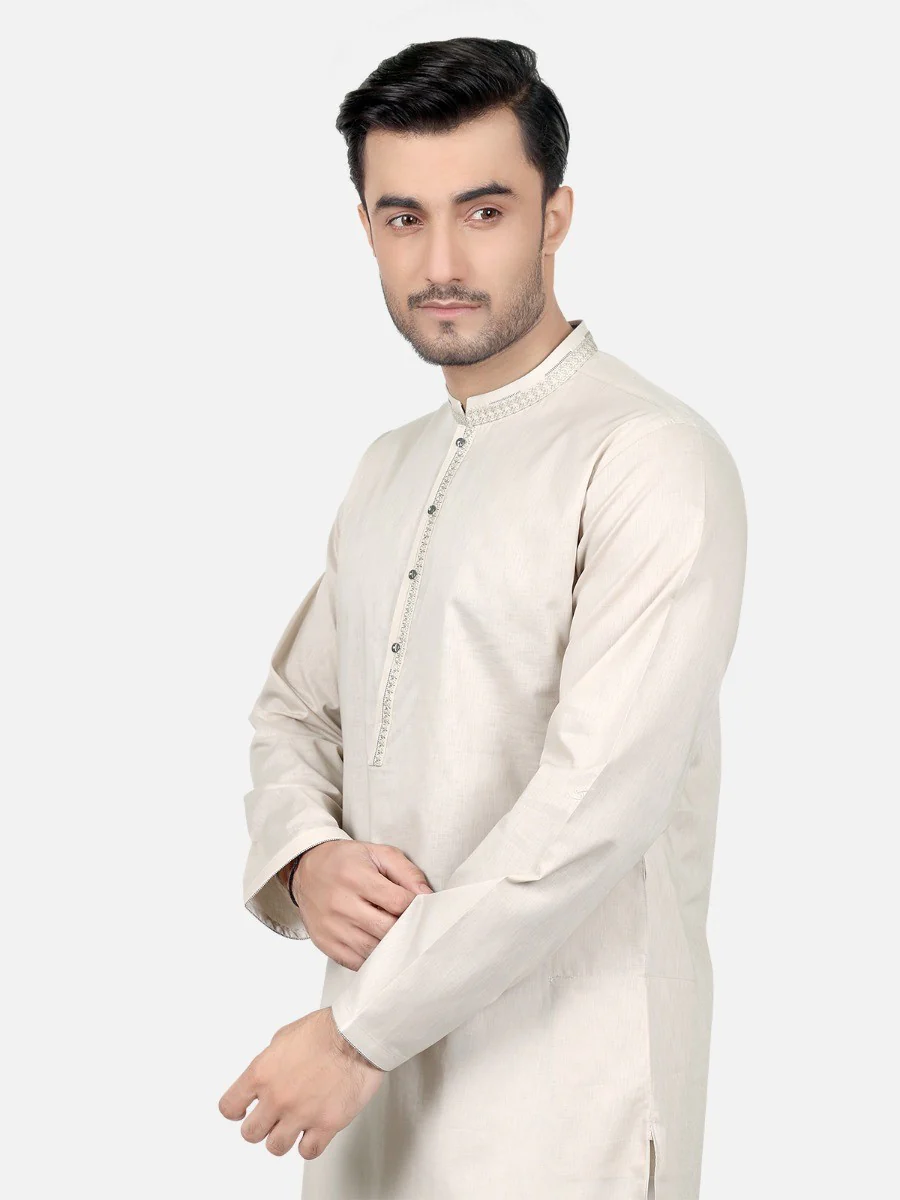 Men's Light Green Kurta - EMTK18S-9628 - Image 2