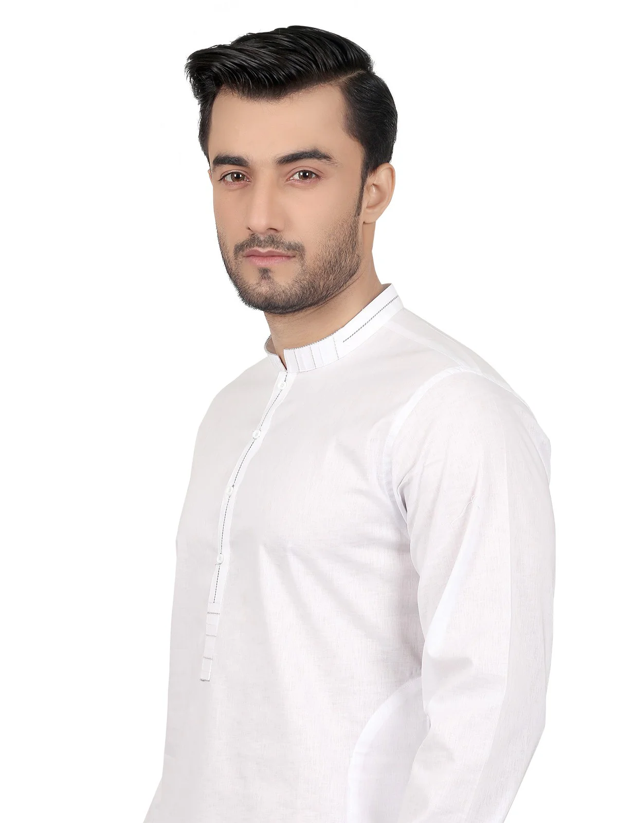 Men's White Kurta - EMTK18S-9630 - Image 2