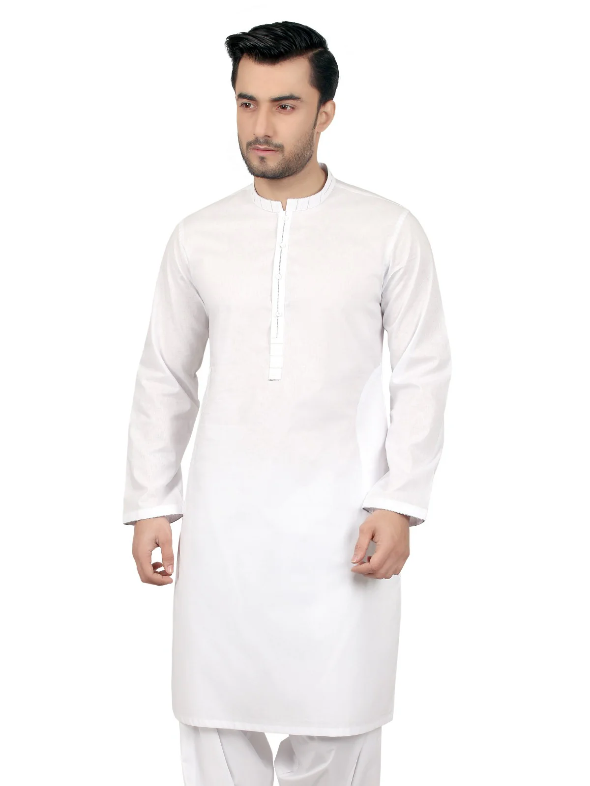 Men's White Kurta - EMTK18S-9630 - Image 3