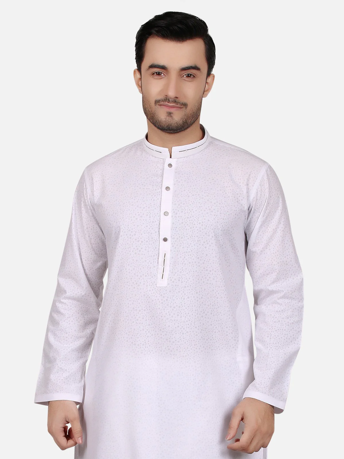 Men's White Kurta - EMTK18S-9635 - Image 2