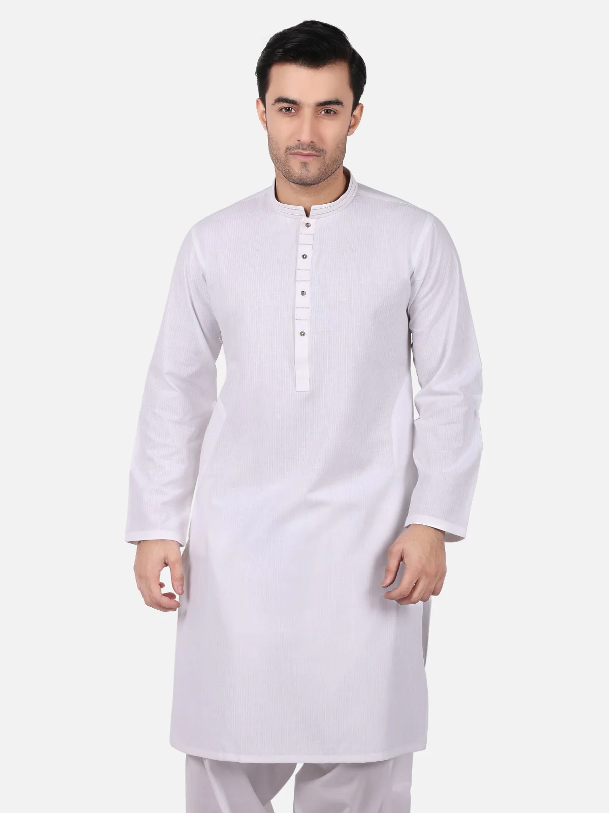 Men's White Kurta - EMTK18S-9639 - Image 3