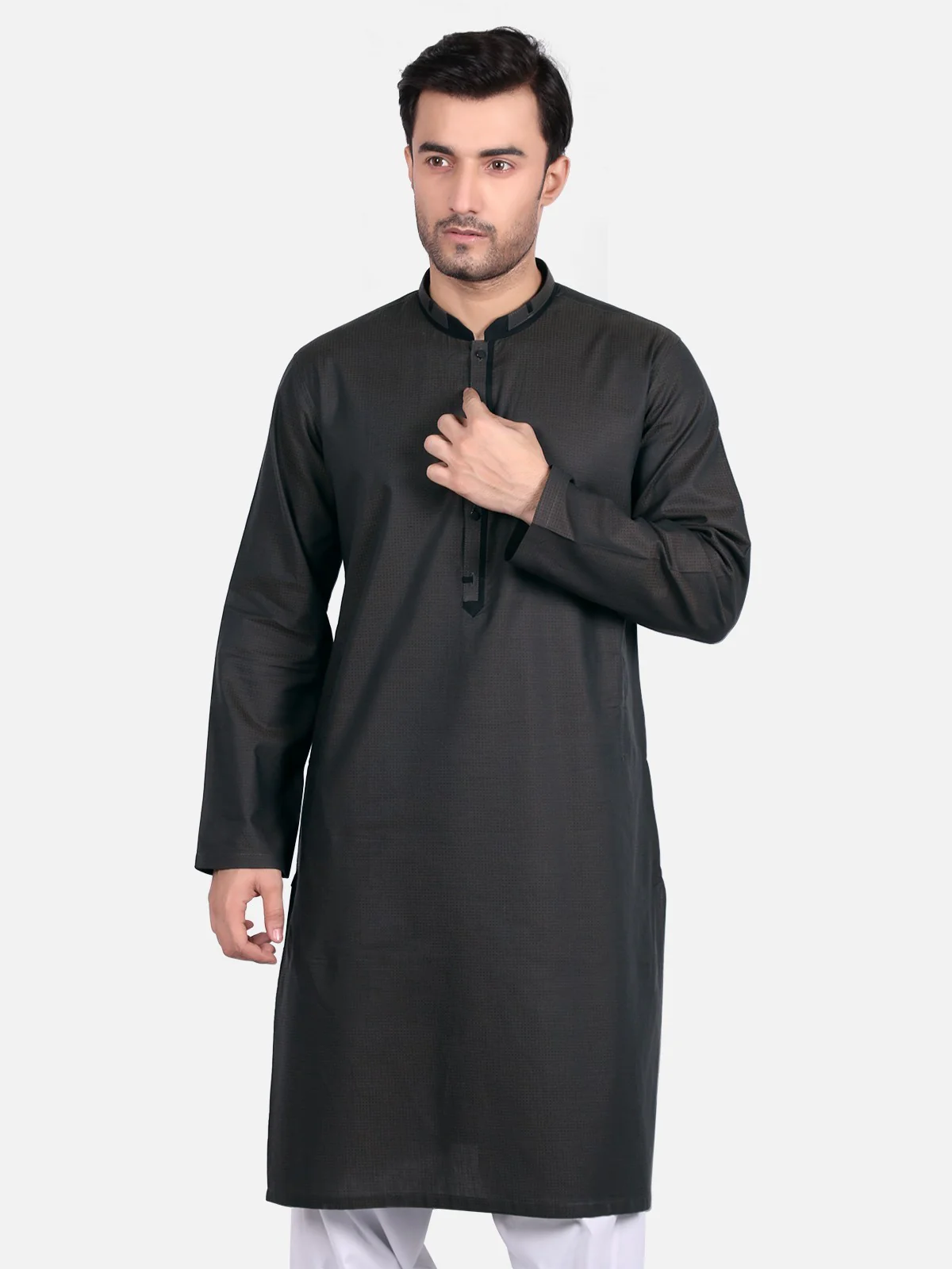 Men's Kai Green Kurta - EMTK18S-9649 - Image 3