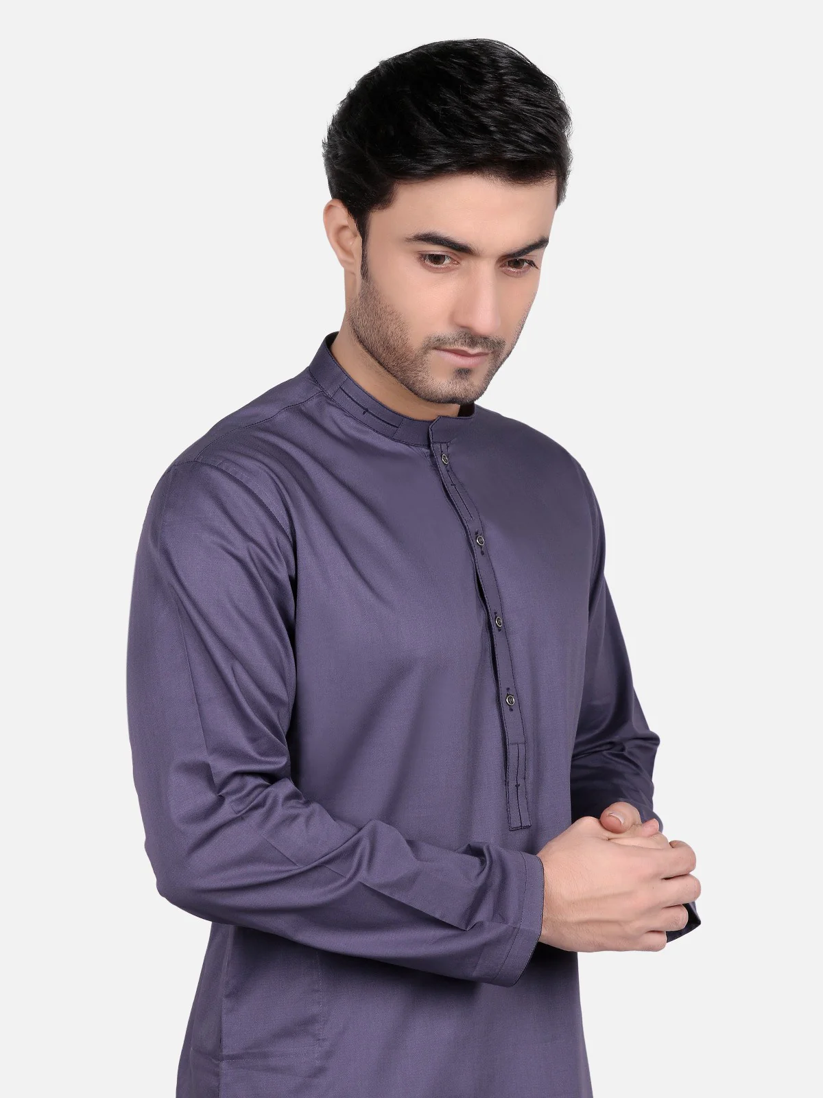 Men's Purple Kurta - EMTK18S-9659 - Image 4